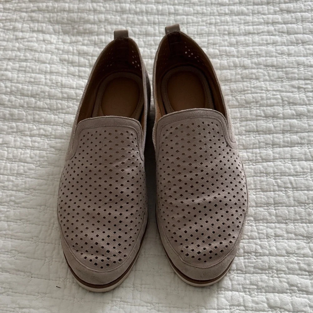 Franco Sarto Taupe Perforated Loafers